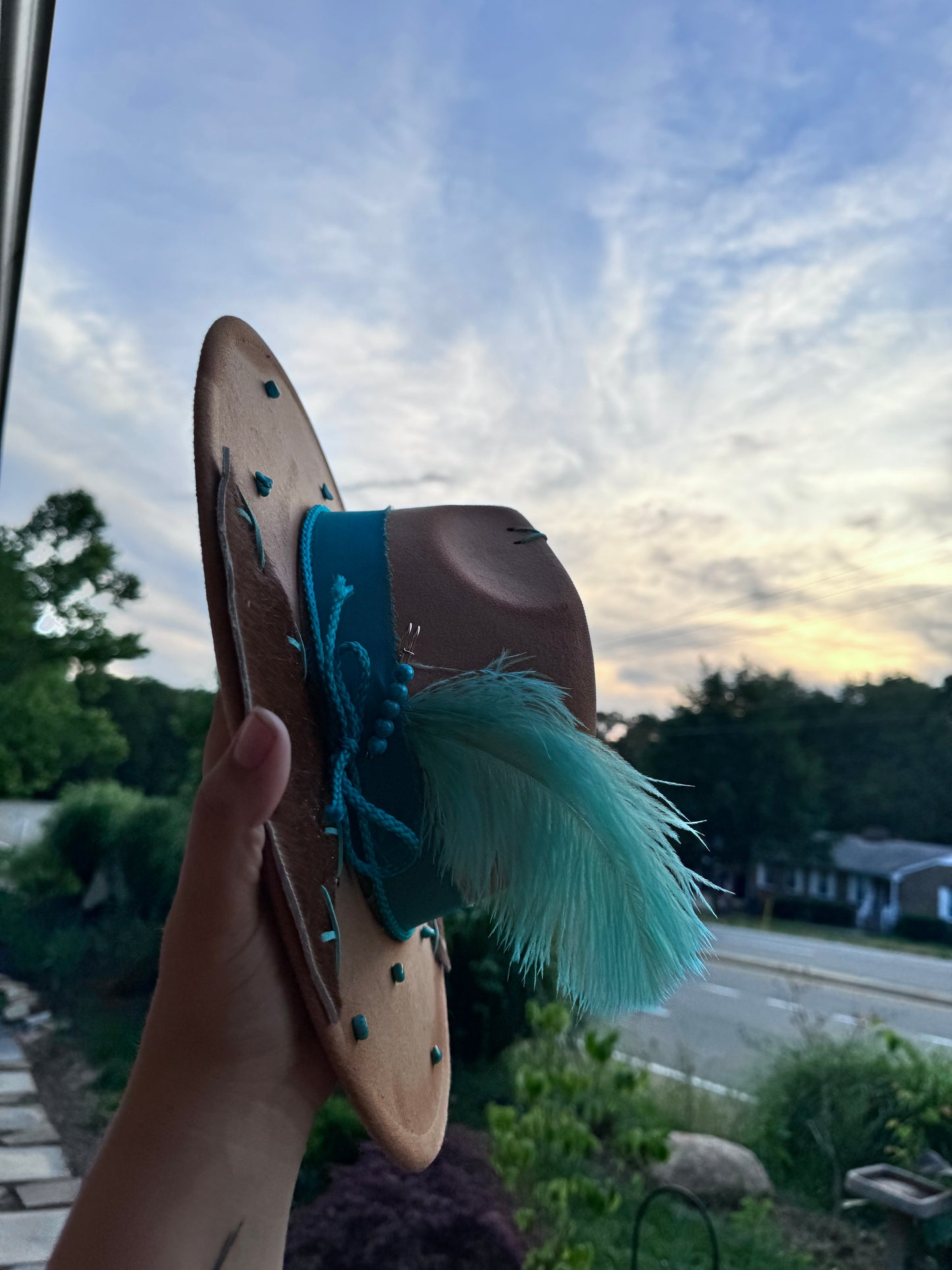 Teal & Cowhide