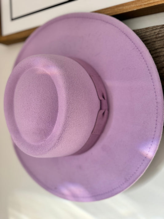 lavender -  extra wide brim adjustable hat - adult poly blend