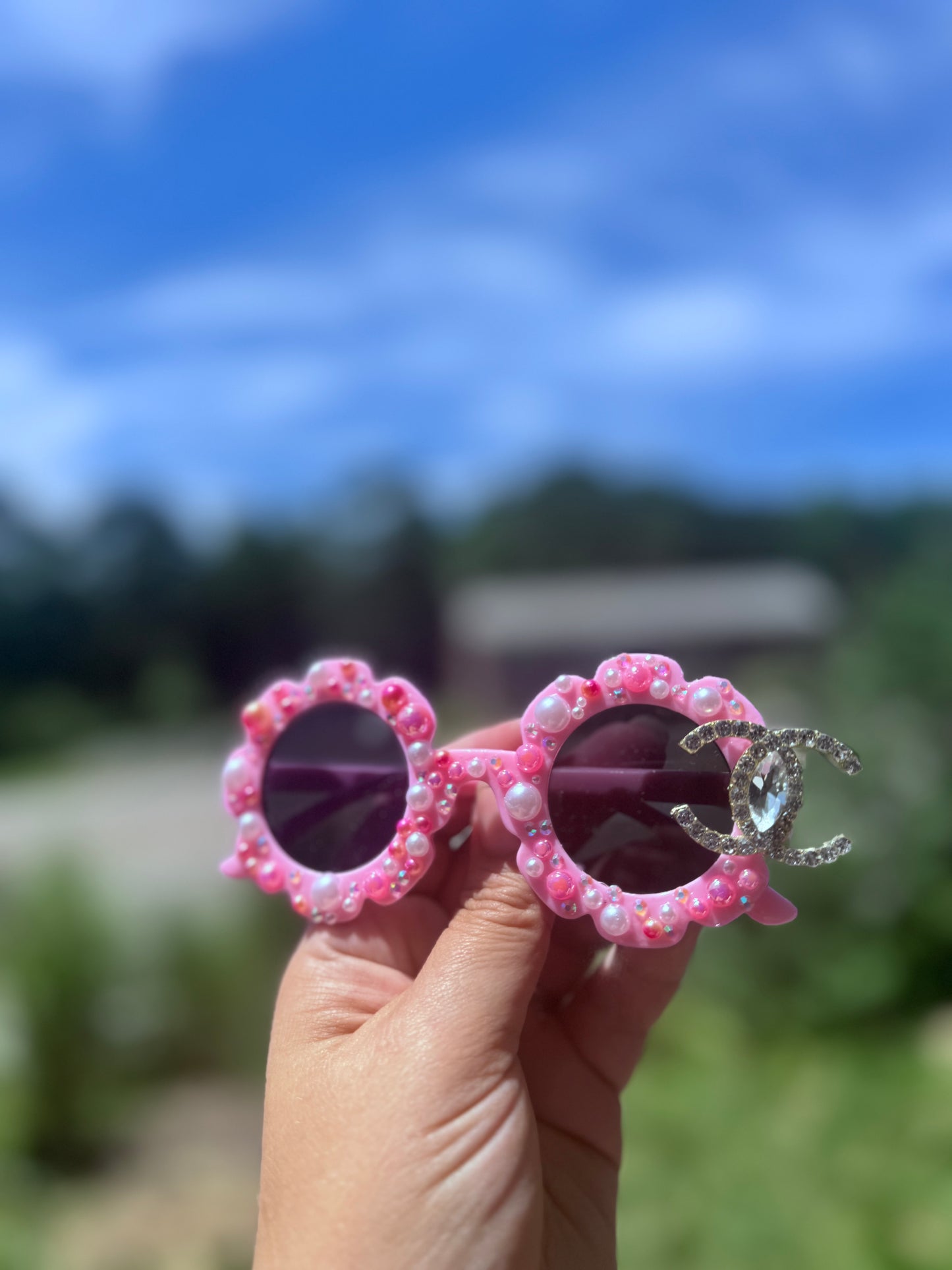 Cc blinged pink sunnies