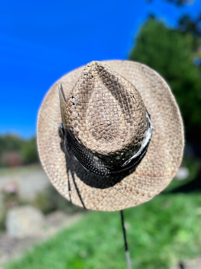 Childrens size straw hat.