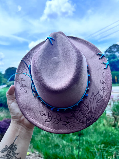 Children’s size cowprint brim hat