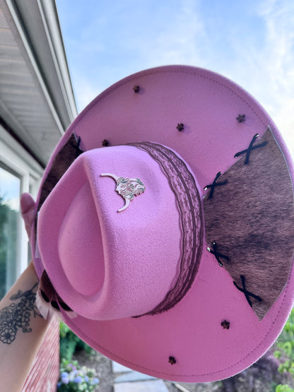 Boujee cowgirl - pink cowhide