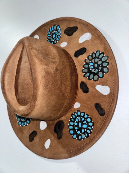 Conchos and cowprint. Handpainted