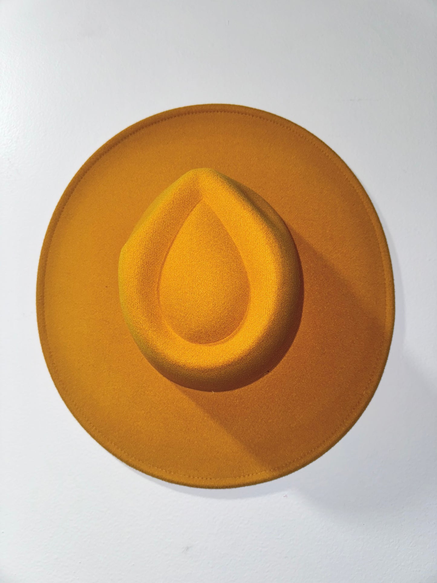 Mustard Yellow extra wide brim adjustable hat - adult poly blend