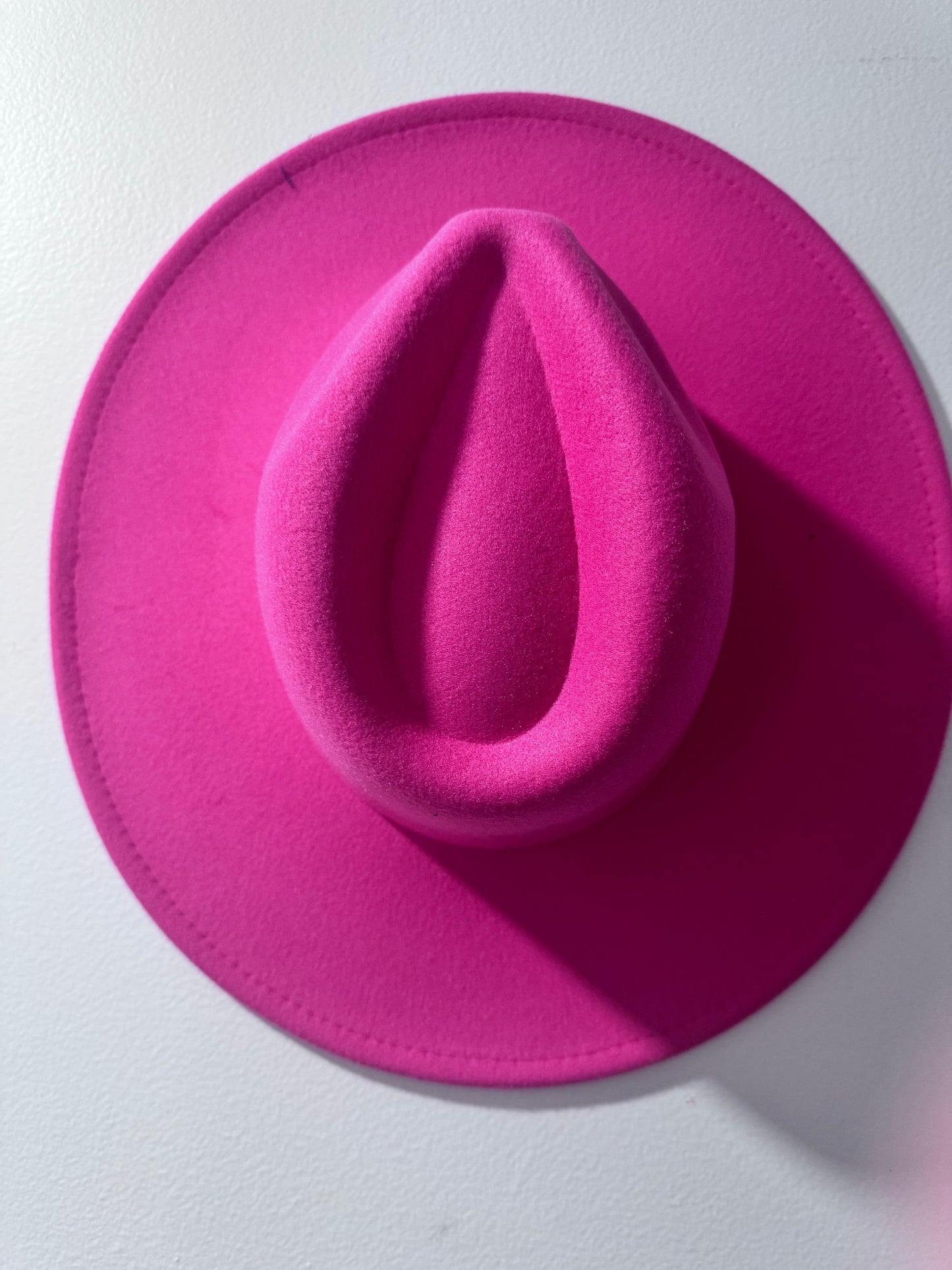 Pink extra wide brim adjustable hat - adult poly blend